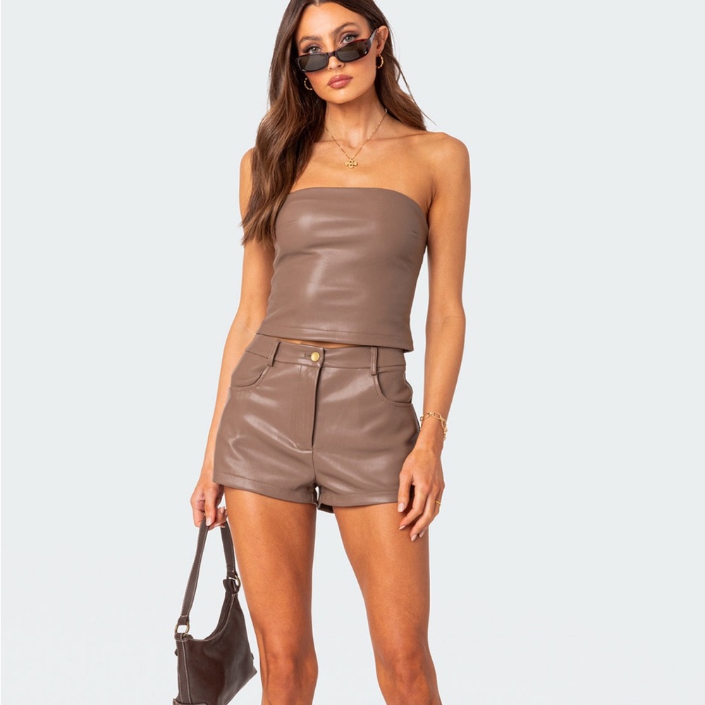 Edikted Brown Faux Leather Set - Picture 4 of 4